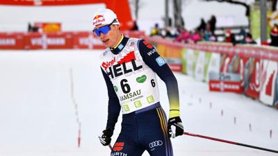 Vinzenz Geiger of Germany competes during the Individual Gundersen HS98/10km at the FIS World Cup